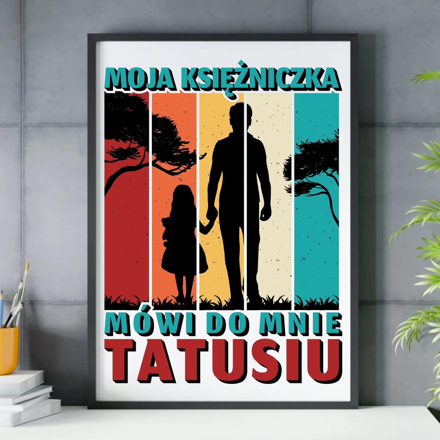 Prezent dla taty - obraz w ramie z personalizowanym nadrukiem - Dzień Ojca, Święta, urodziny