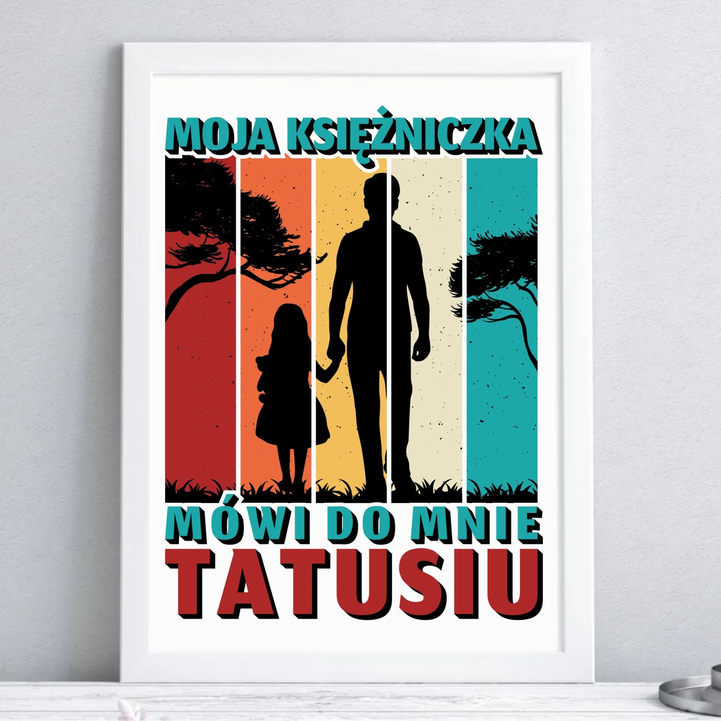 Prezent dla taty - obraz w ramie z personalizowanym nadrukiem - Dzień Ojca, Święta, urodziny