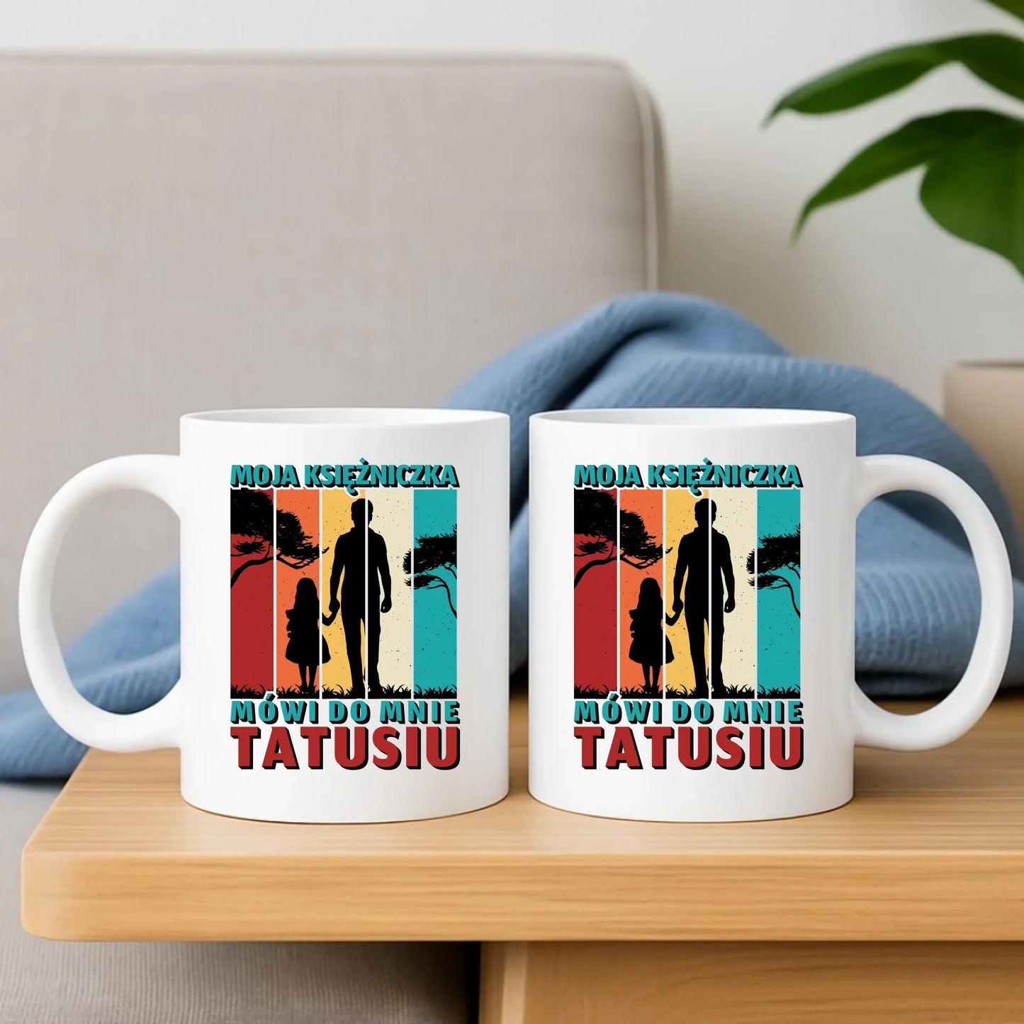 Moja księżniczka mówi do mnie Tatusiu | Zestaw poduszka i kubek dla taty DT75 - StoryCups.pl