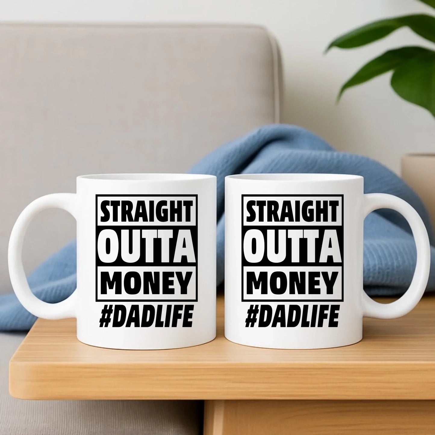 Straight outta money #dadlife | Zestaw poduszka i kubek dla taty DT79 - StoryCups.pl