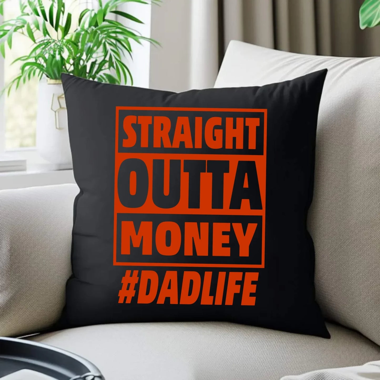 Straight outta money #dadlife | Poduszka dekoracyjna dla taty DT79 - StoryCups.pl
