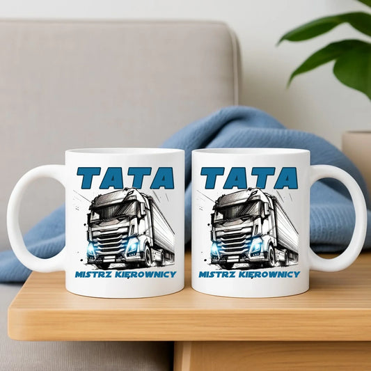 Mistrz kierownicy | Kubek prezent dla taty kierowcy ciężarówki DT80 - StoryCups.pl