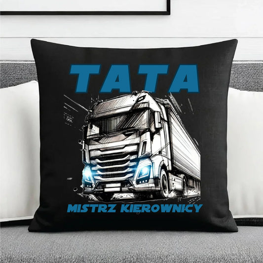 Mistrz kierownicy | Poduszka dekoracyjna dla taty kierowca ciężarówki DT80 - StoryCups.pl