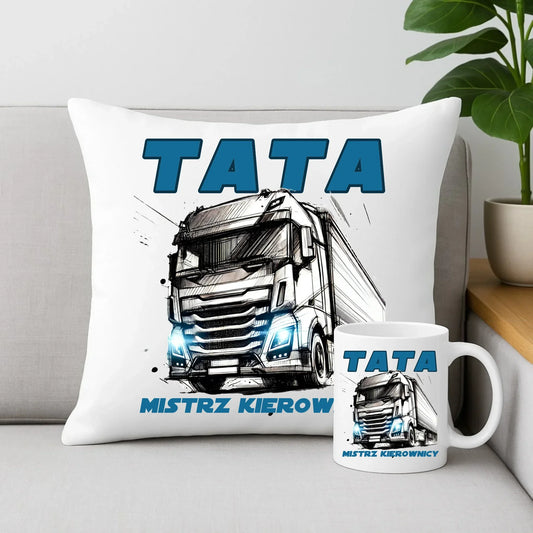 Mistrz kierownicy | Zestaw poduszka i kubek dla taty DT80 - StoryCups.pl
