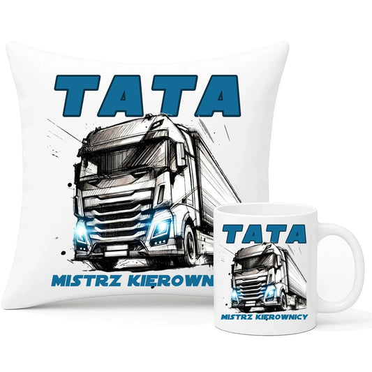 Mistrz kierownicy | Zestaw poduszka i kubek dla taty DT80 - StoryCups.pl