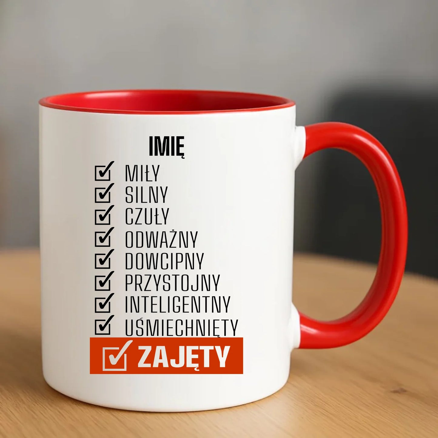 Czerwony kubek dla faceta prezent na Dzień Chłopaka
