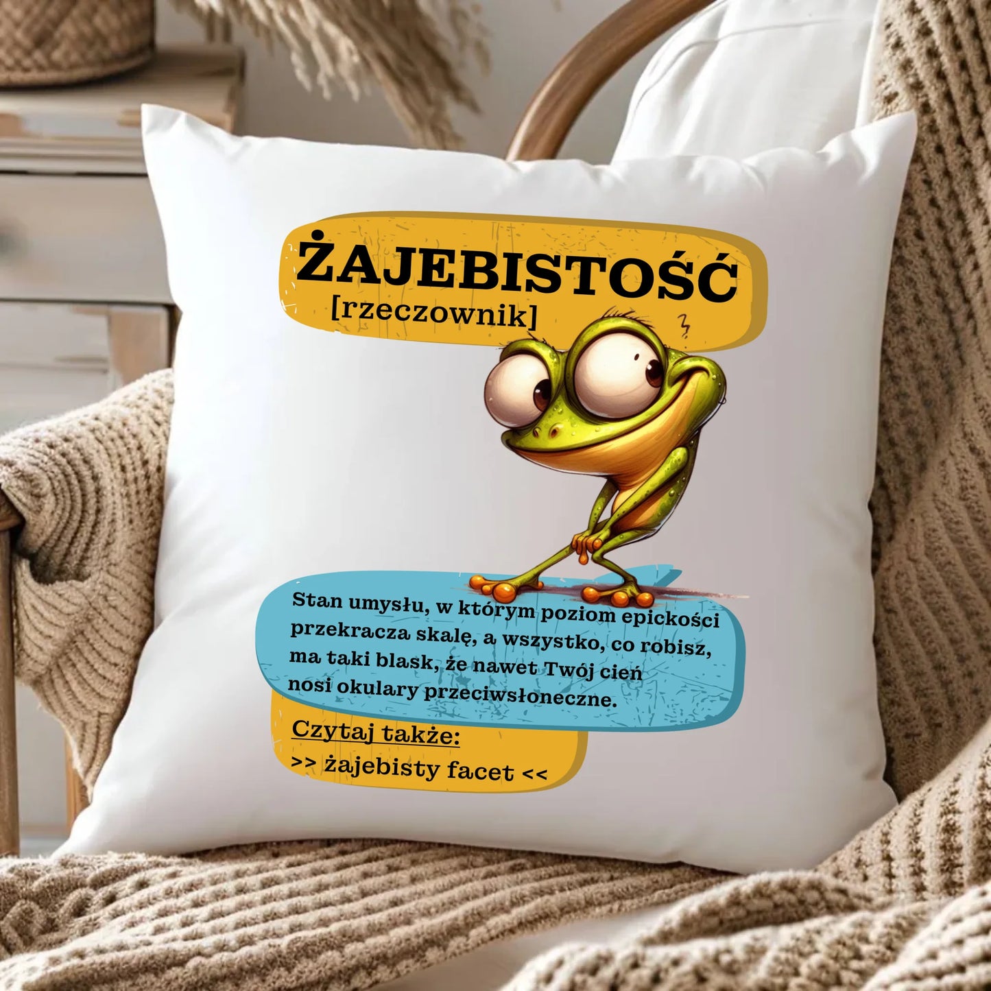 Pluszowa poduszka z zabawnym nadrukiem na Dzień Chłopaka