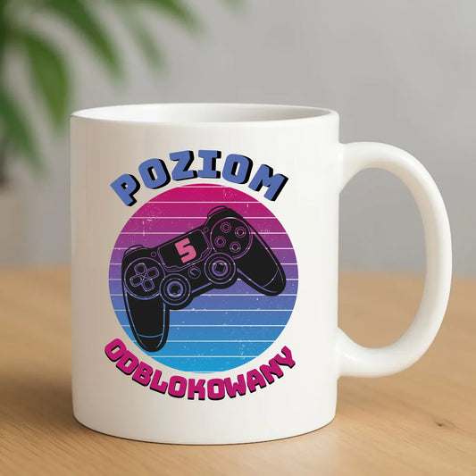 Kubek dla dziewczynki powrót do szkoły Poziom odblokowany SZ02 - StoryCups.pl