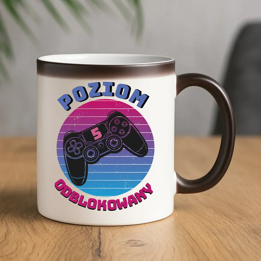 Kubek magiczny dla dziewczynki powrót do szkoły Poziom odblokowany SZ02 - StoryCups.pl
