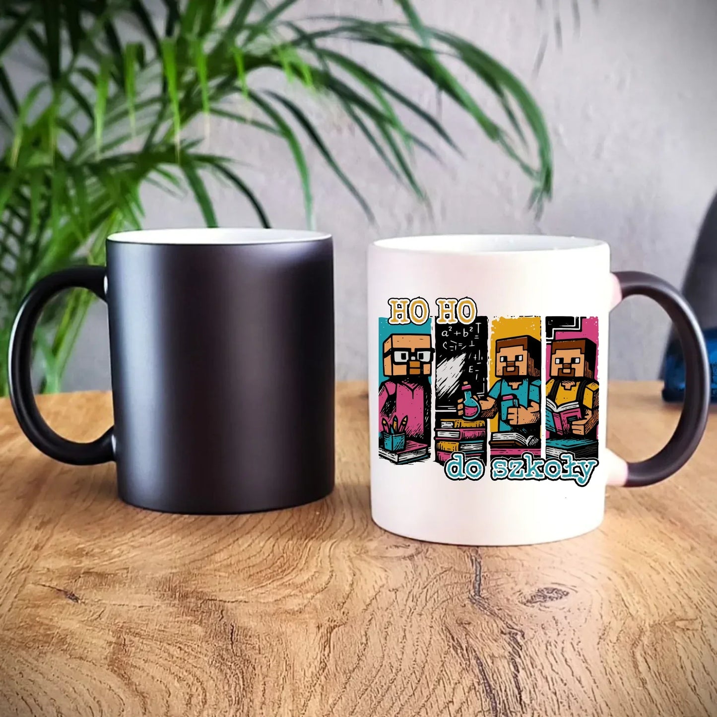 Kubek magiczny w stylu Minecraft Ho ho do szkoły SZ03 - StoryCups.pl
