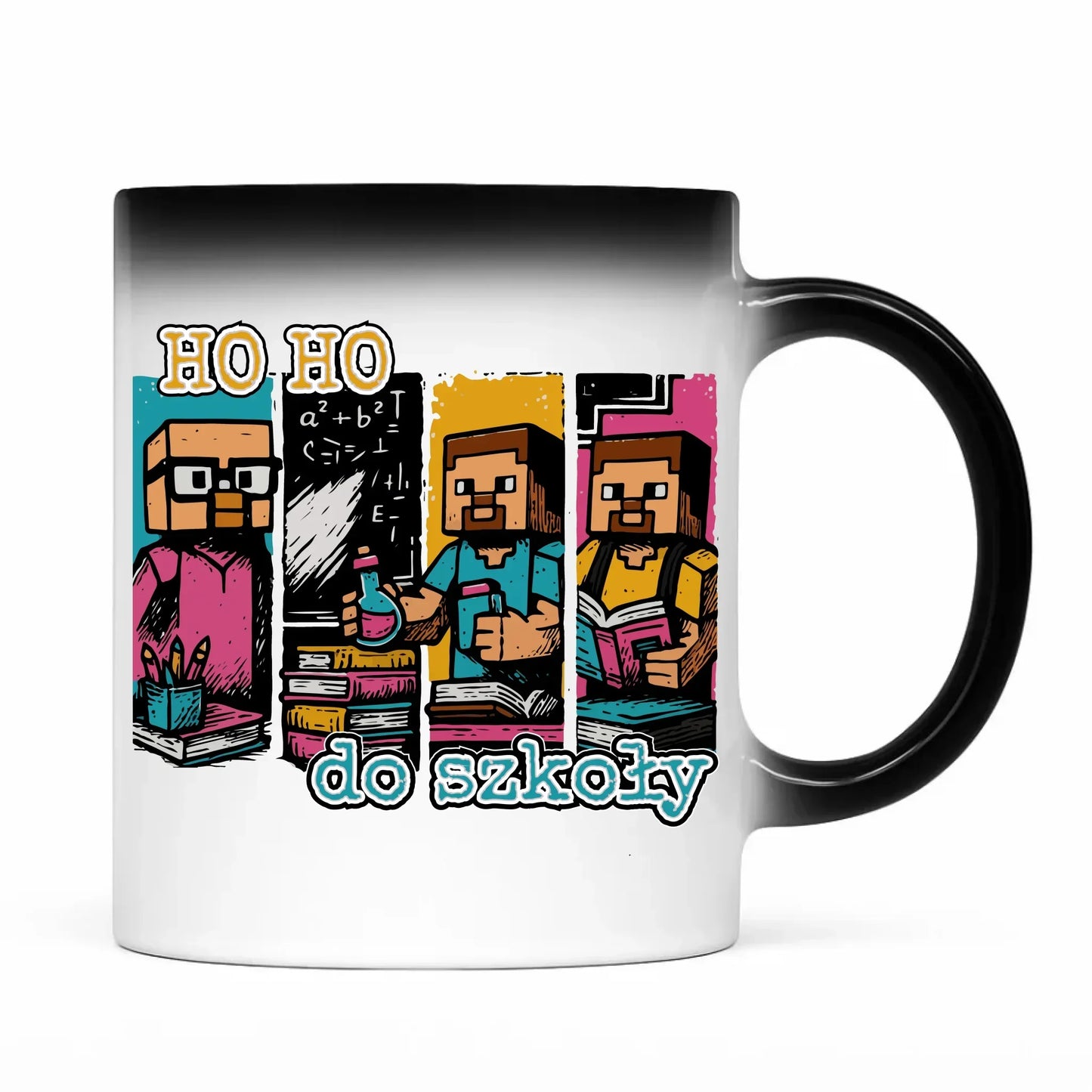 Kubek magiczny w stylu Minecraft Ho ho do szkoły SZ03 - StoryCups.pl