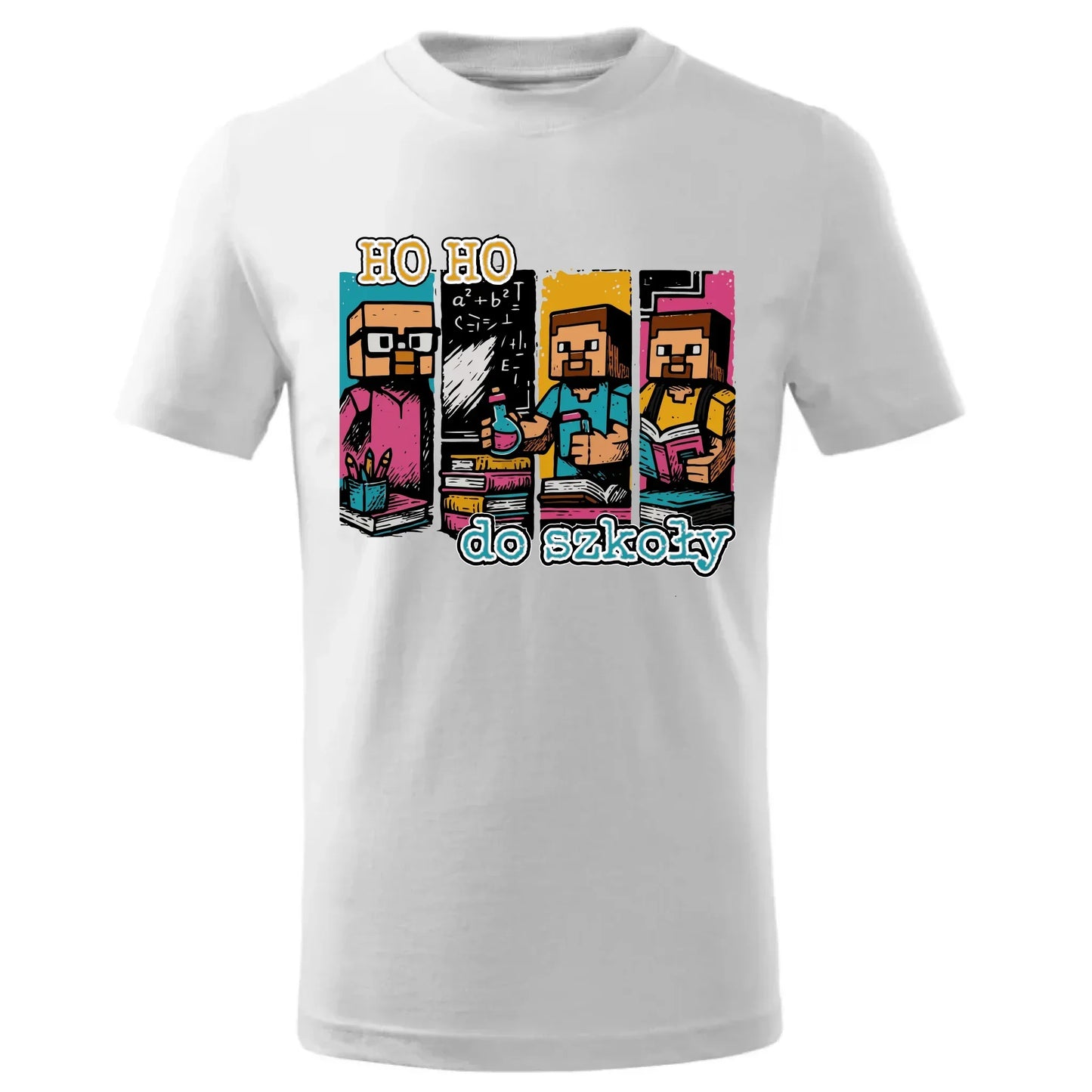Koszulka dziecięca w stylu Minecraft Ho ho do szkoły SZ03 - StoryCups.pl