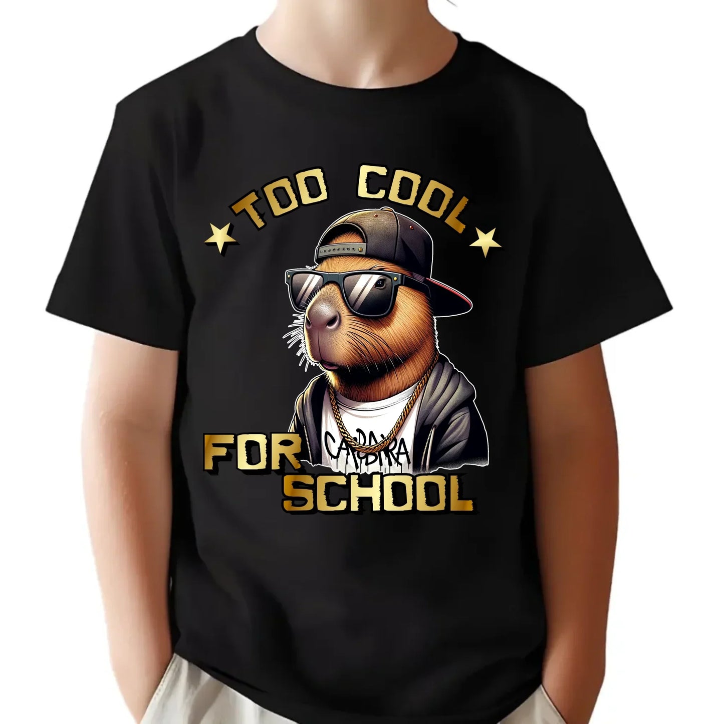 Koszulka dla dziecka kapibarą do szkoły Too cool SZ06 - StoryCups.pl