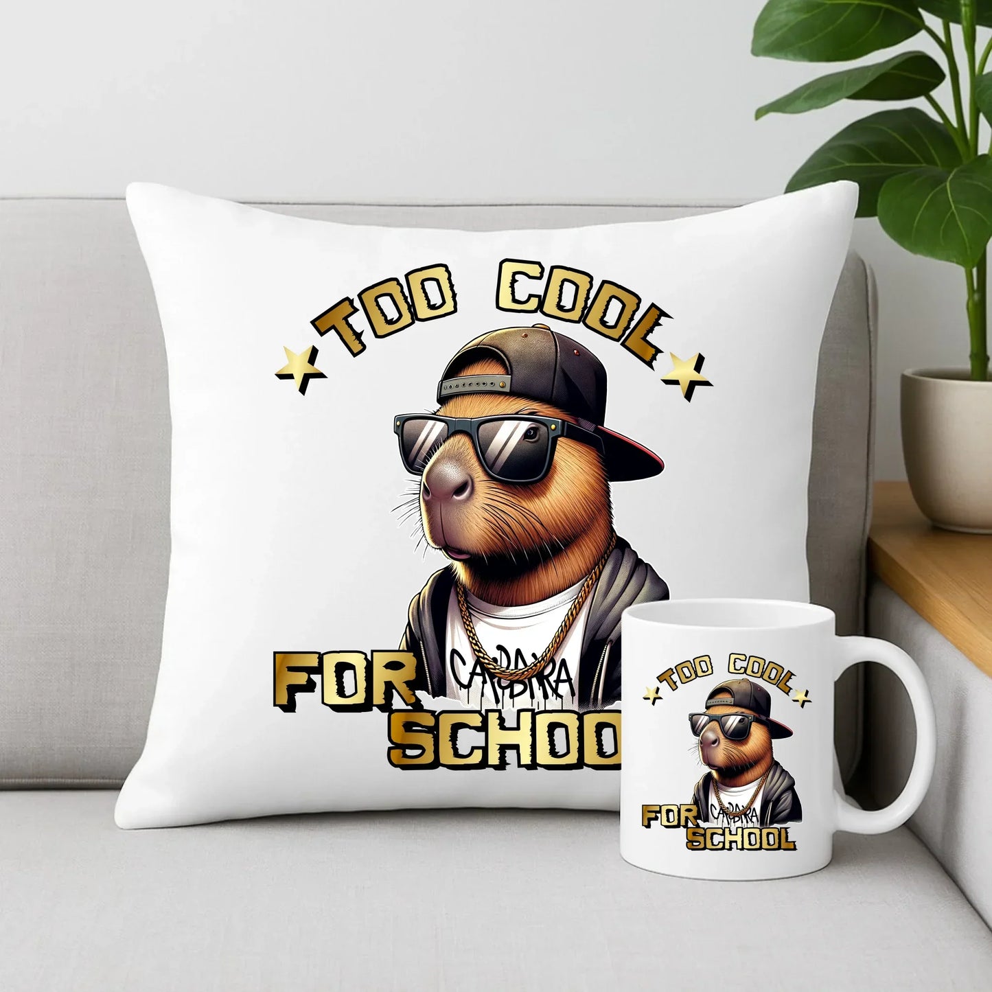 Zestaw poduszka i kubek z kapibarą do szkoły Too cool SZ06 - StoryCups.pl