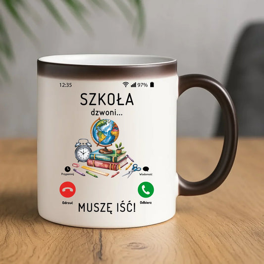 Kubek magiczny Szkoła dzwoni muszę iść SZ09 - StoryCups.pl