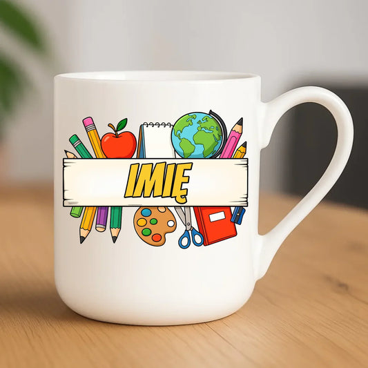 Kubek elegant szkolny z imieniem SZ10 - StoryCups.pl