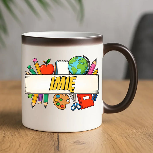 Kubek magiczny szkolny z imieniem SZ10 - StoryCups.pl