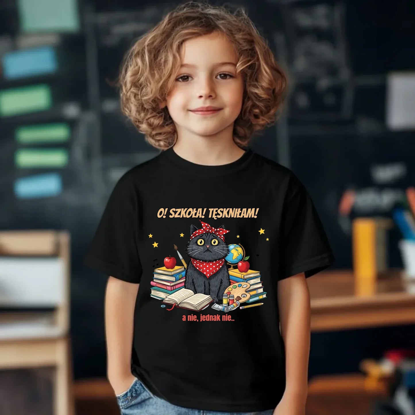 Śmieszna koszulka szkolna O! Szkoła! Tęskniłam! a nie, jednak nie... SZ12 - StoryCups.pl