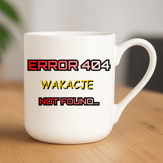 Kubek elegant szkolny - Error 404 - śmieszny SZ15 - StoryCups.pl