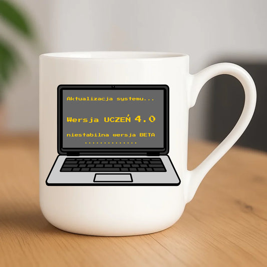 Kubek elegant dla ucznia - Aktualizacja systemu - powrót do szkoły - personalizowany SZ16 - StoryCups.pl