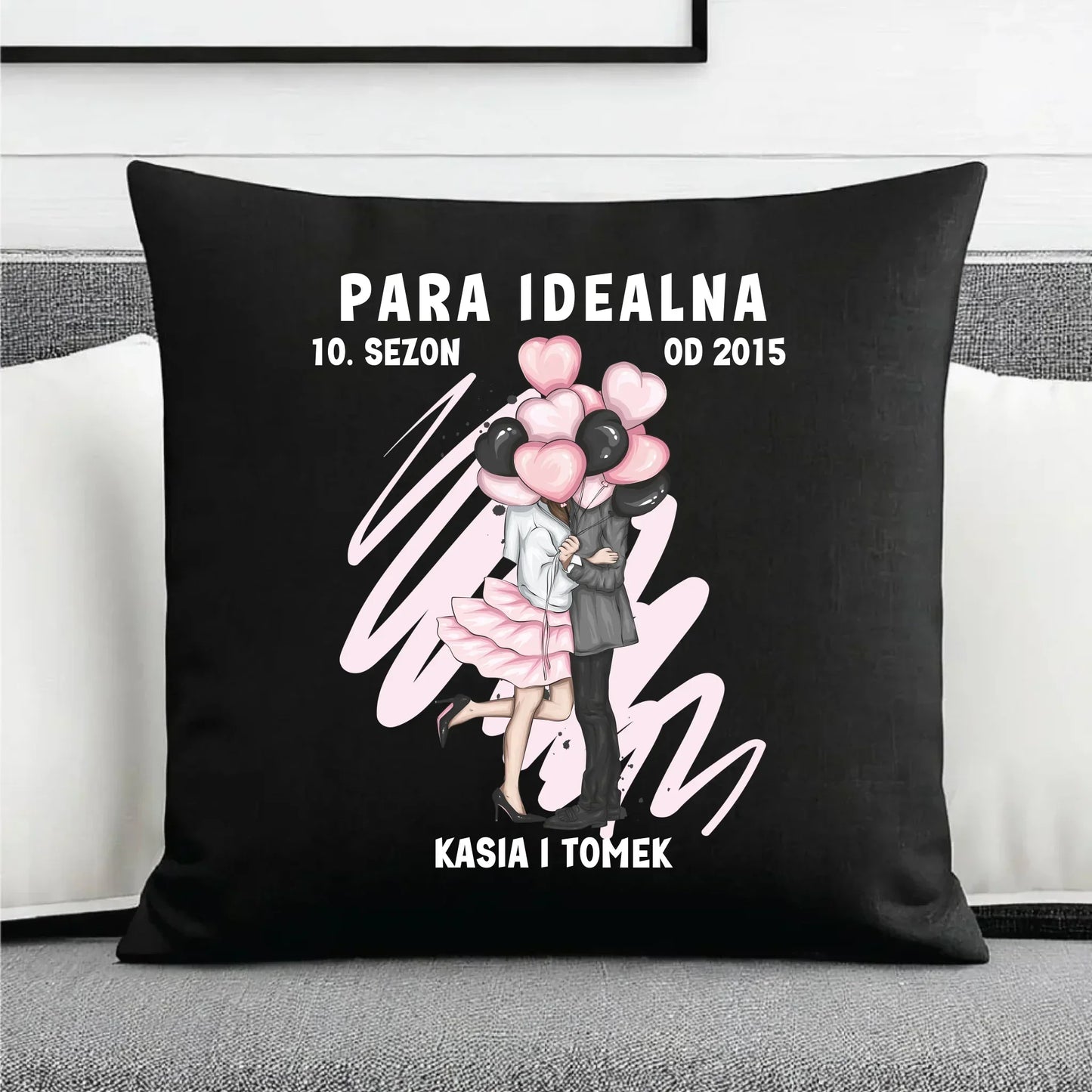 Para idealna | Personalizowana poduszka dekoracyjna dla par W11 - StoryCups.pl