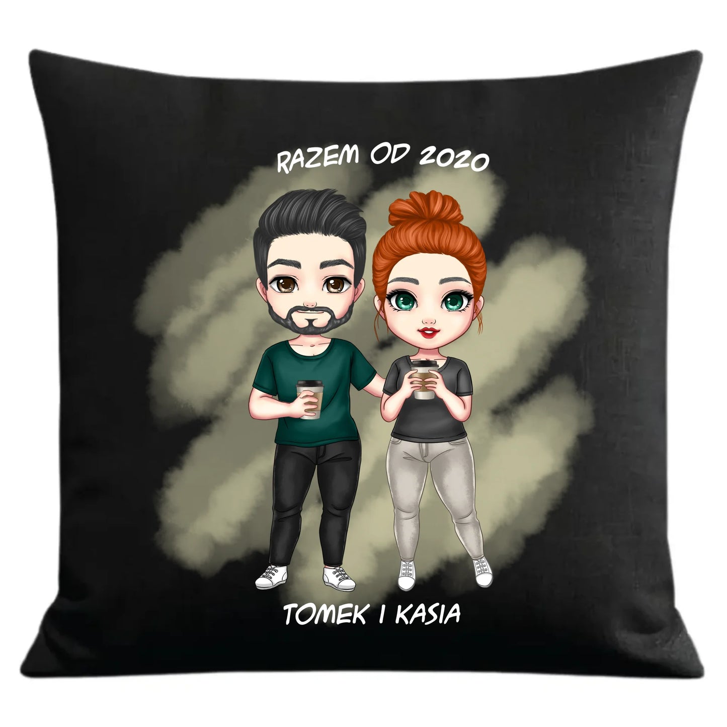 Personalizowana para | Poduszka dekoracyjna dla par na prezent W01 - StoryCups.pl