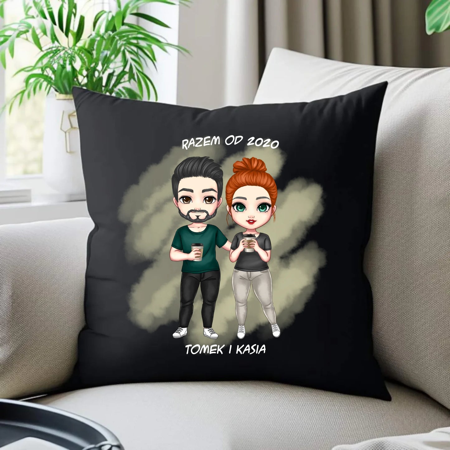 Personalizowana para | Poduszka dekoracyjna dla par na prezent W01 - StoryCups.pl