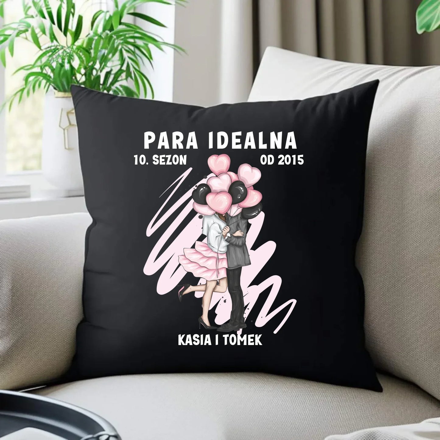 Para idealna | Personalizowana poduszka dekoracyjna dla par W11 - StoryCups.pl