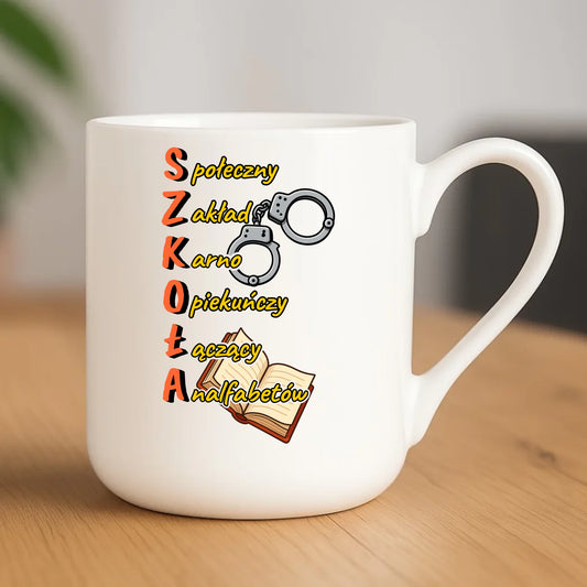 Kubek elegant do szkoły - S.Z.K.O.Ł.A. Zakład Karno Opiekuńczy SZ17 - StoryCups.pl