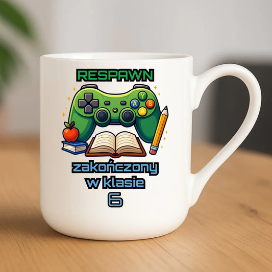 Kubek elegant szkolny - Respawn - gamer do szkoły - personalizowany SZ18 - StoryCups.pl