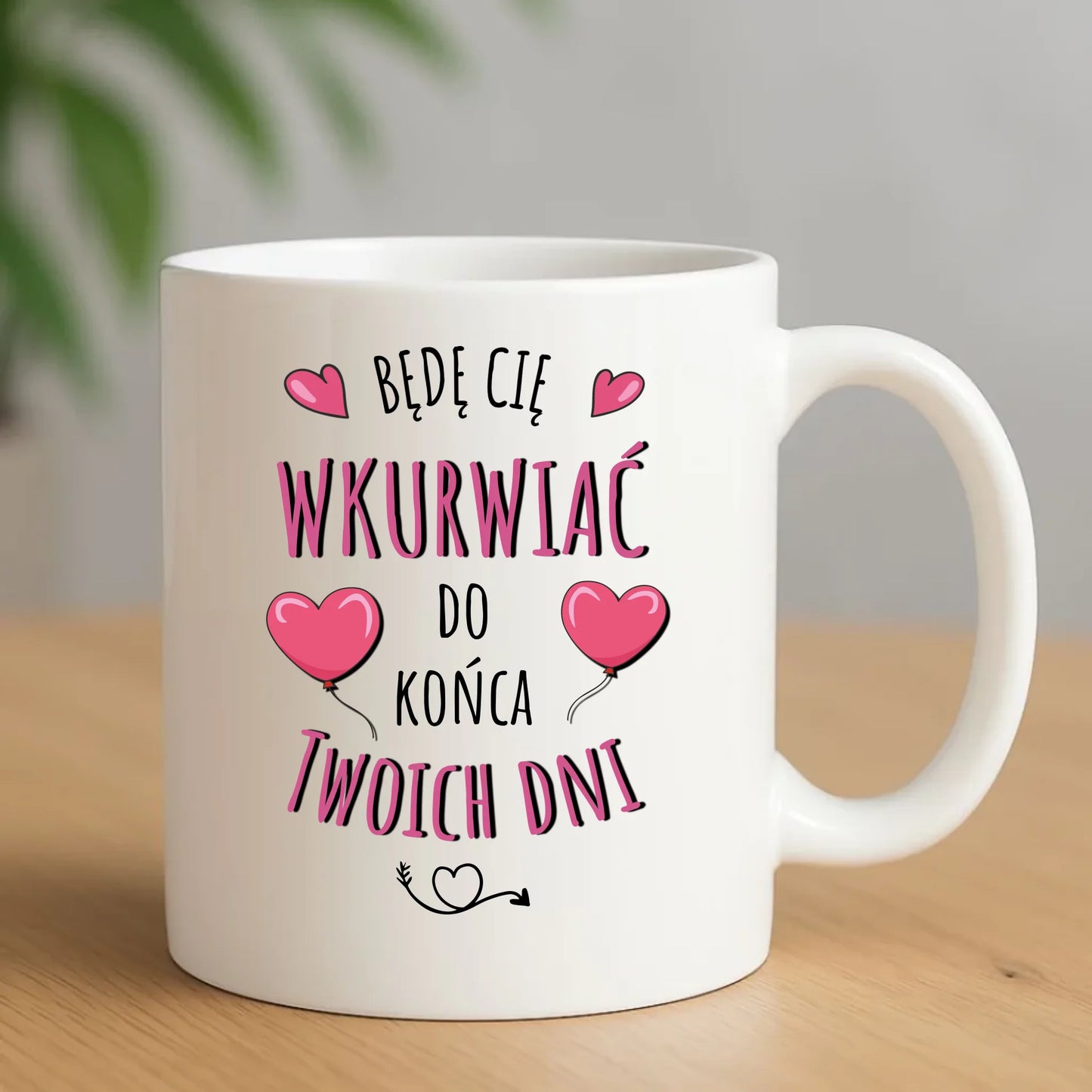 Kubek dla par z personalizacją biały 330ml – romantyczny prezent na Walentynki