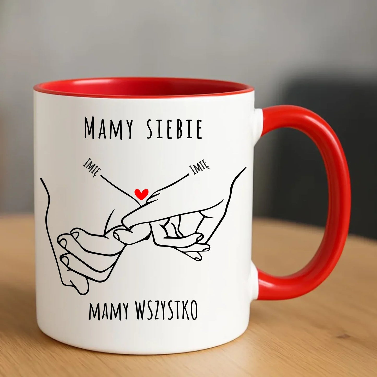 Mamy siebie mamy wszystko | Kubek z imionami dla par W63 - StoryCups.pl