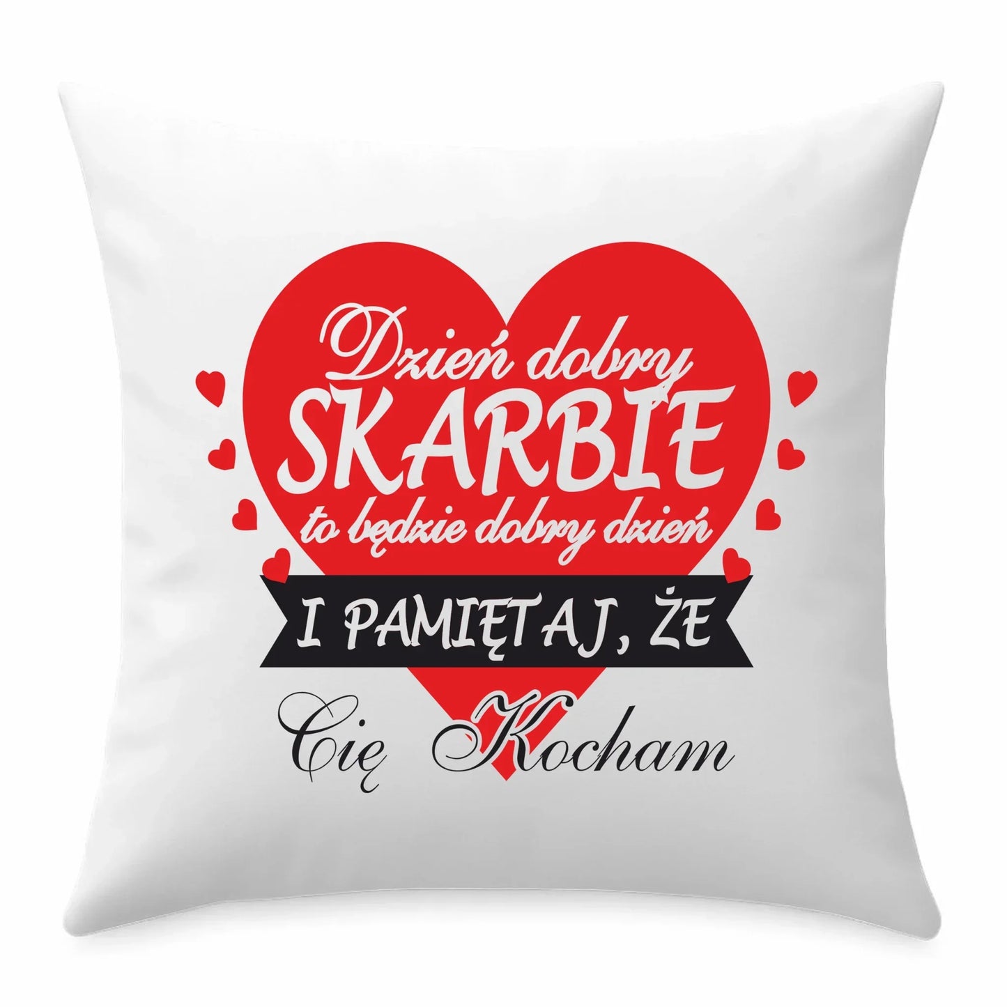 Dzień dobry Skarbie | Poduszka dla par na prezent W02 - StoryCups.pl