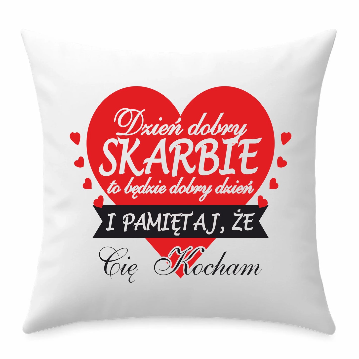 Poduszka - prezent dla par - Dzień dobry Skarbie W02 - StoryCups.pl