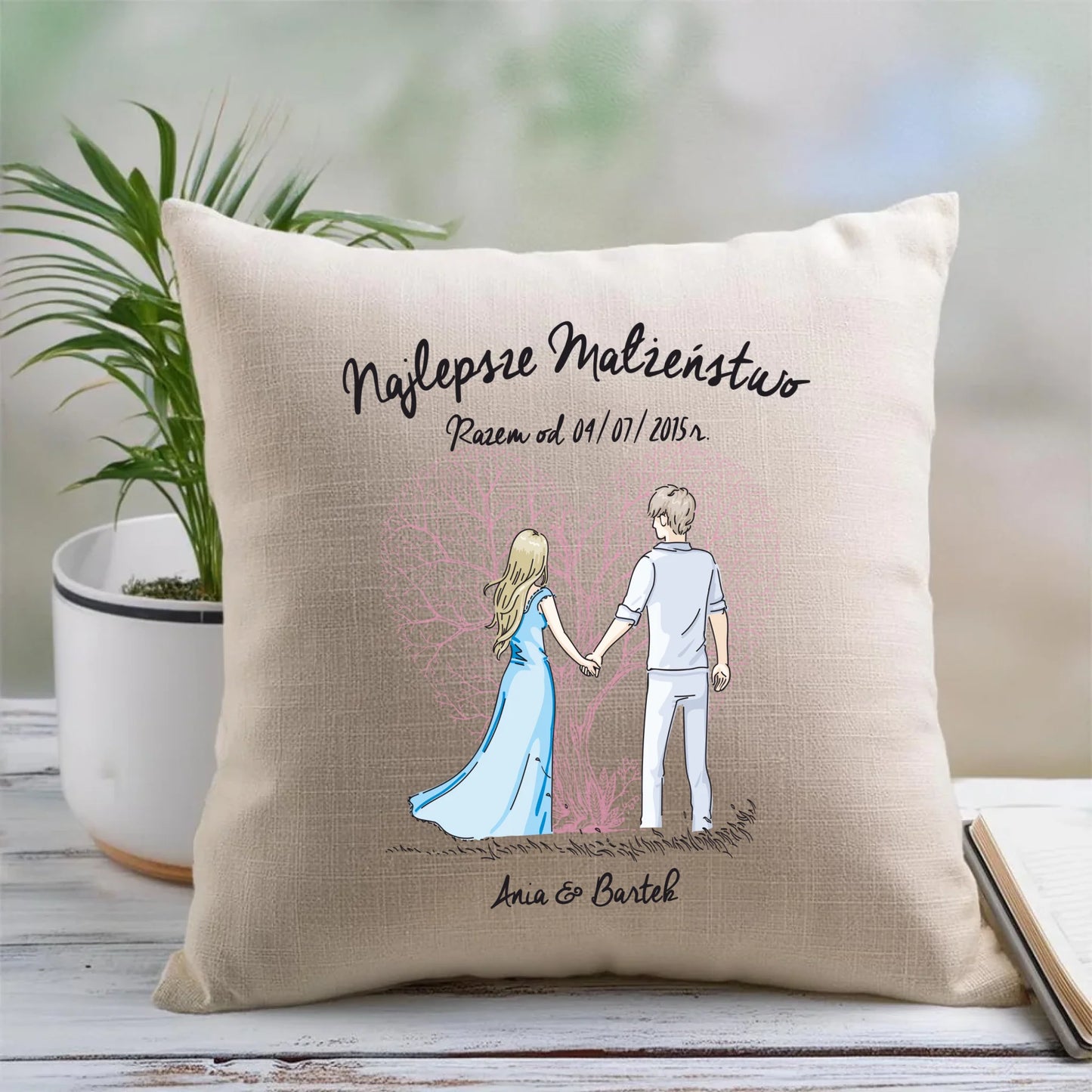 Poduszka - prezent dla żony i męża Rocznica Ślubu - Najlepsze małżeństwo - personalizowana W03 - StoryCups.pl