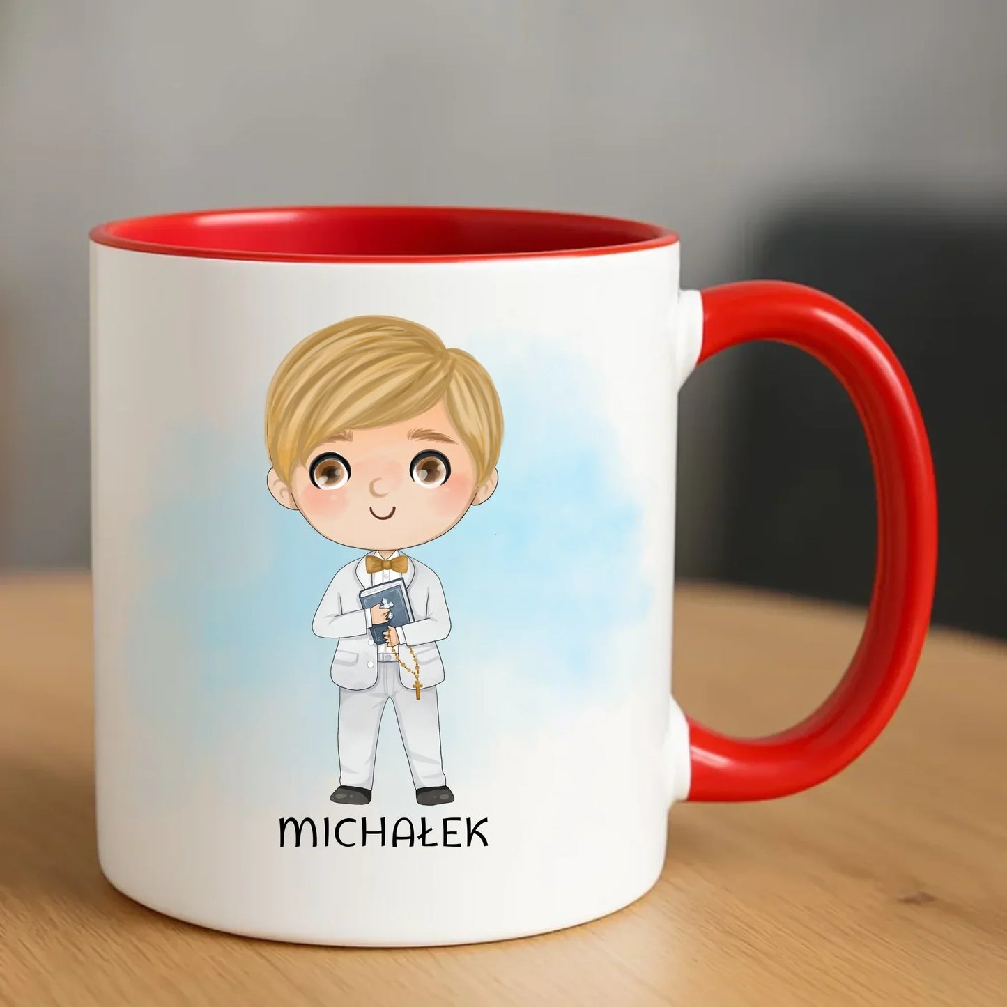 Kubek | Prezent na Pierwszą Komunię Świętą dla chłopca - cytat personalizowany PK05 - StoryCups.pl
