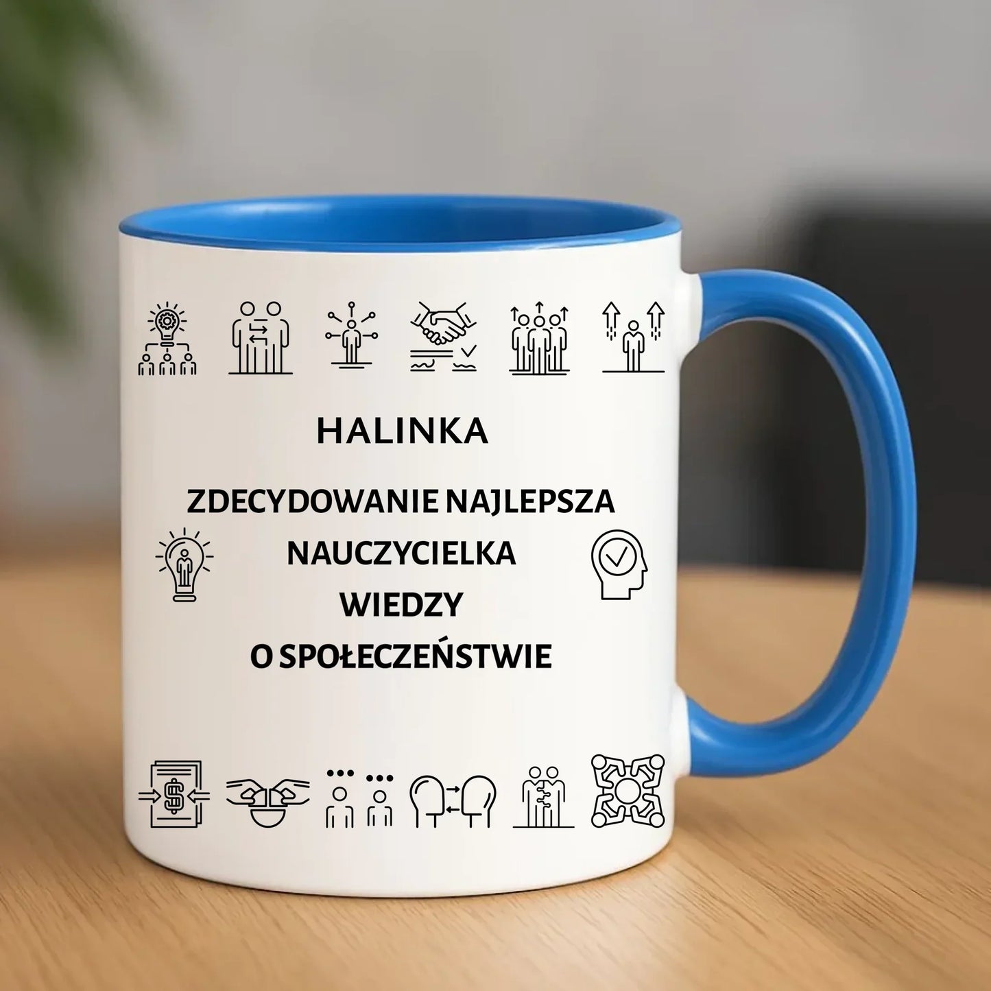 Kubek dla nauczyciela i nauczycielki - Wiedza o społeczeństwie WOS N59 - StoryCups.pl
