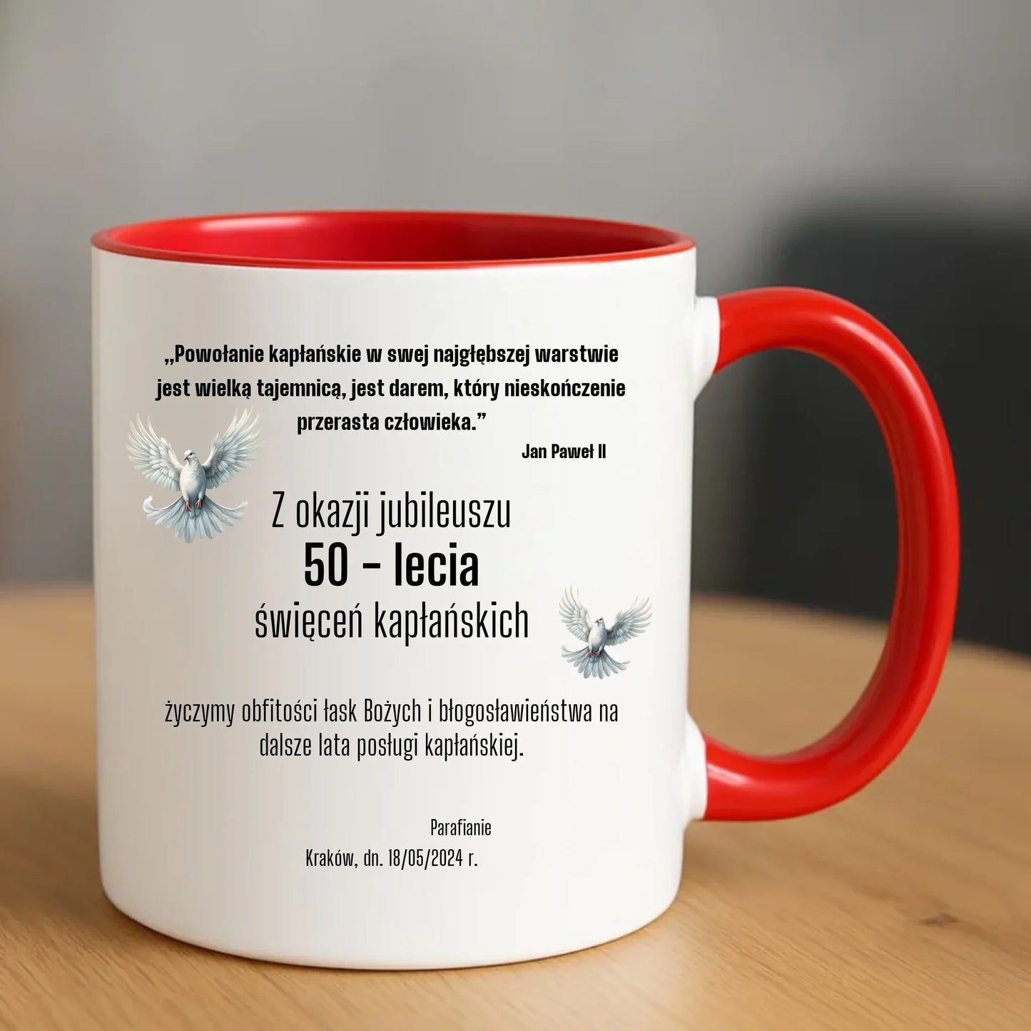 Kubek - Prezent dla księdza na jubileusz kapłaństwa - personalizowany DU04