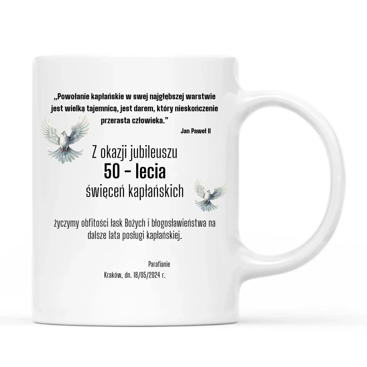 Kubek - Prezent dla księdza na jubileusz kapłaństwa - personalizowany DU04
