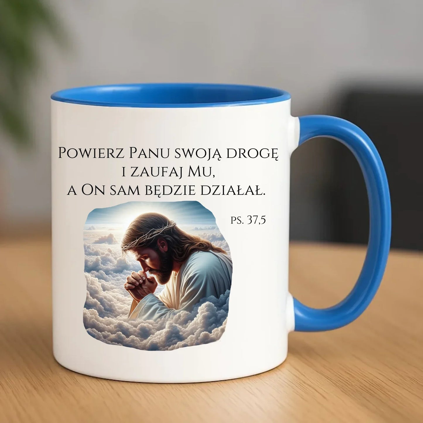 Kubek chrześcijański z Jezusem - Powierz Panu swoją drogę DU06 - StoryCups.pl