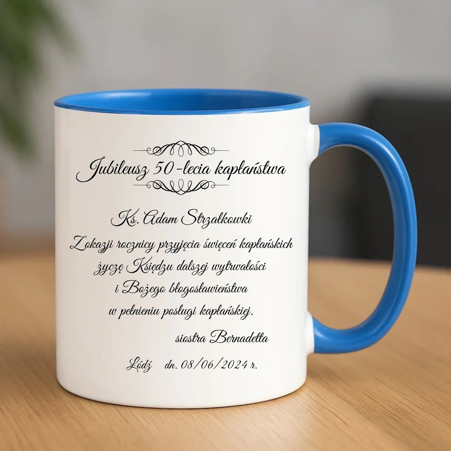 Kubek - Prezent dla księdza na jubileusz święceń kapłańskich - personalizowany DU07 - StoryCups.pl
