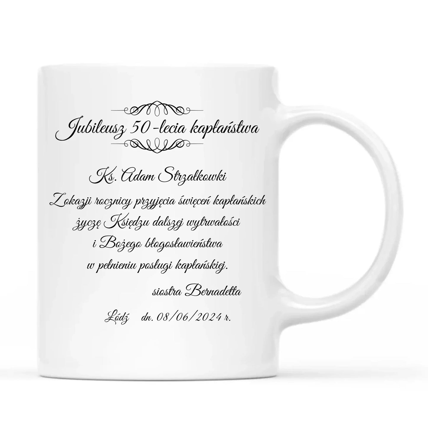Kubek - Prezent dla księdza na jubileusz święceń kapłańskich - personalizowany DU07 - StoryCups.pl