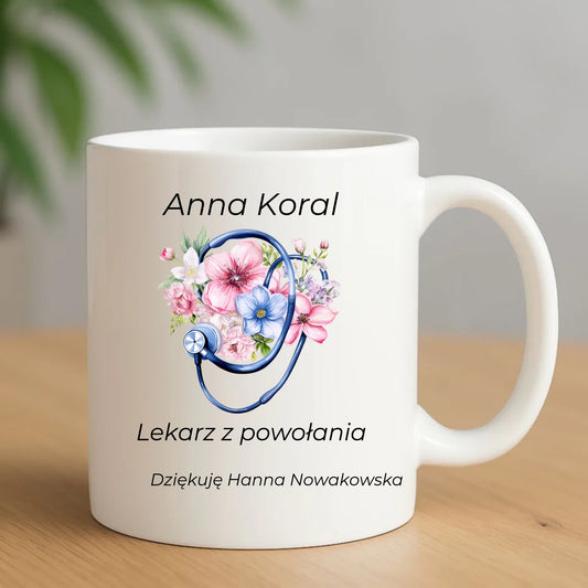 Kubek dla lekarza - Lekarz z powołania - personalizowany L01 - StoryCups.pl