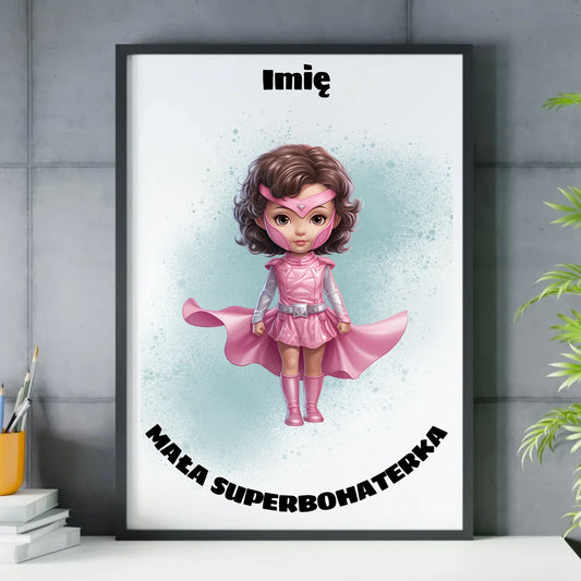 Mała Superbohaterka | Obraz w ramie dla dziewczynki DD02 - StoryCups.pl