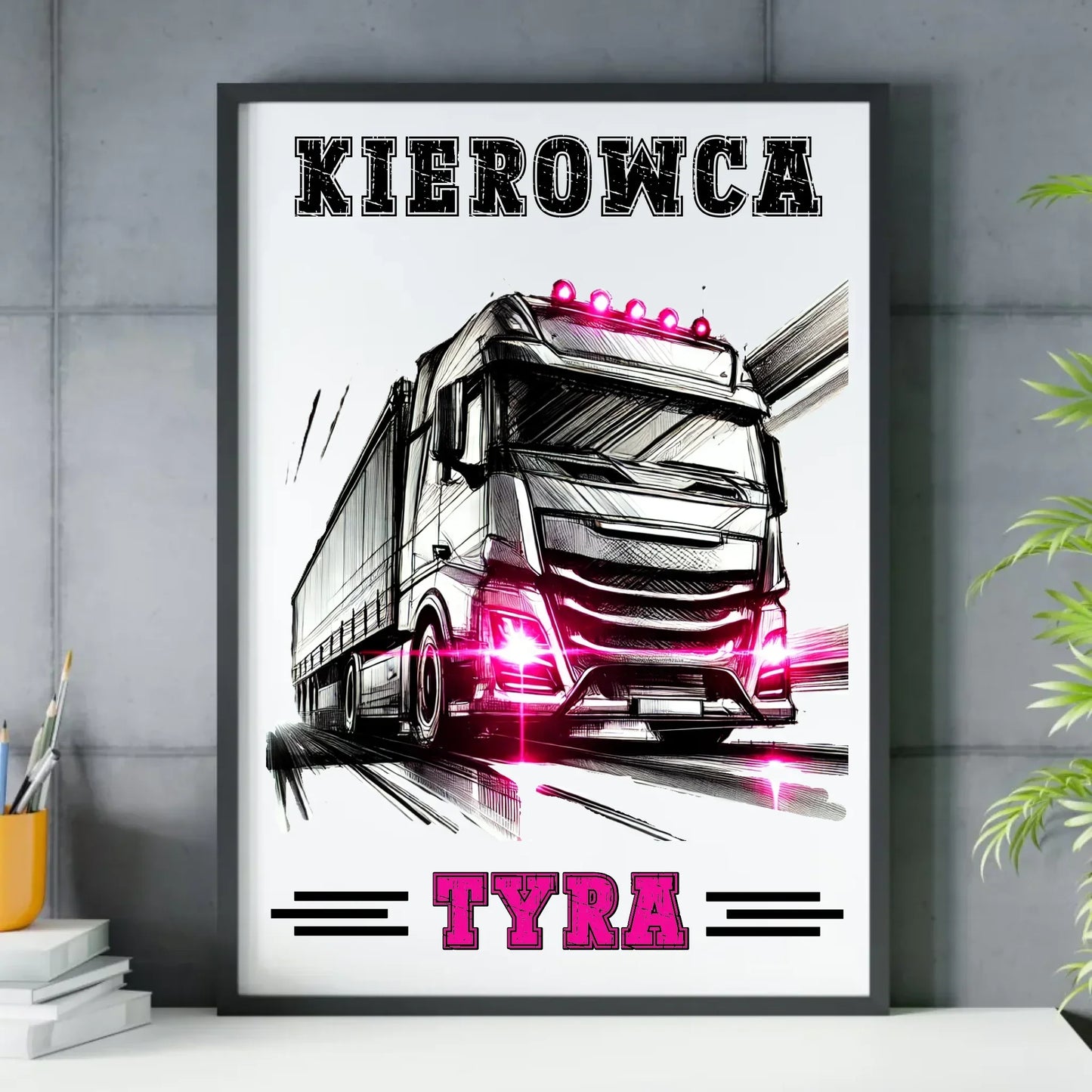 Kierowca tyra | Obraz w ramie dla truckerki ZKT15 - StoryCups.pl