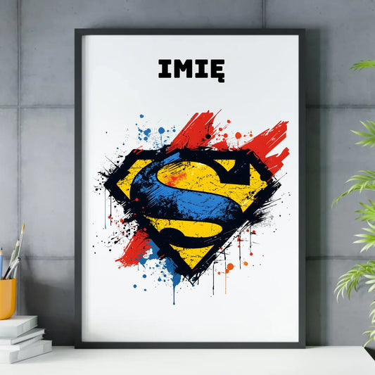 Superbohater | Obraz w ramie dla dziecka DD03 - StoryCups.pl