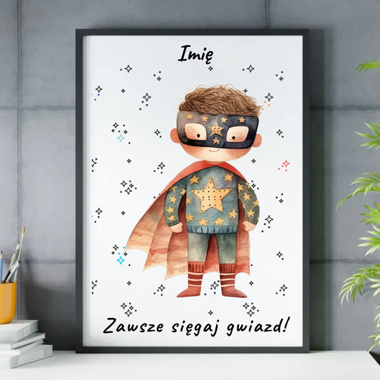 Zawsze sięgaj gwiazd | Obraz w ramie dla dziecka DD06 - StoryCups.pl