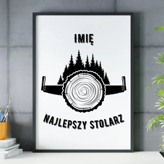 Najlepszy stolarz | Obraz w ramie dla stolarza ZS01 - StoryCups.pl