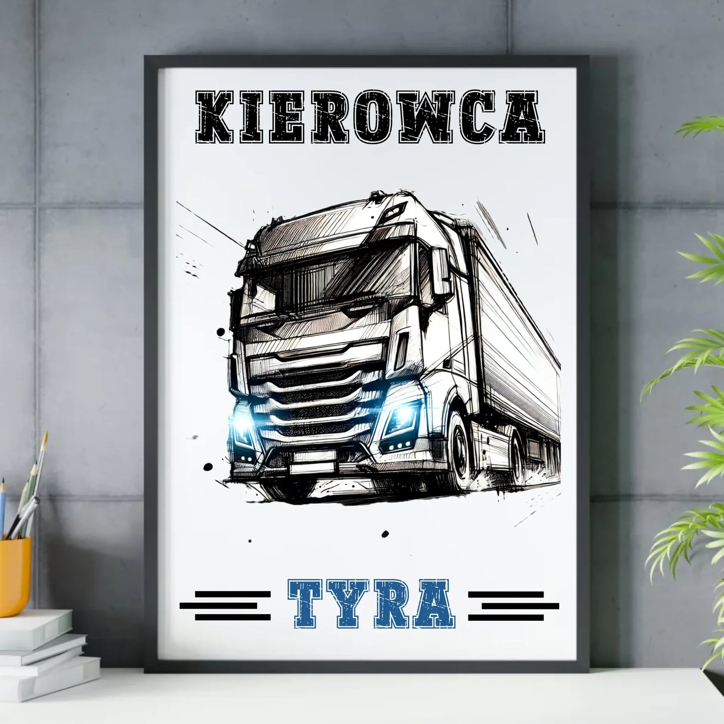 Kierowca tyra | Obraz w ramie dla kierowcy tira ZKT07