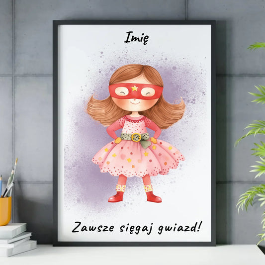 Zawsze sięgaj gwiazd | Obraz w ramie dla dziewczynki DD07 - StoryCups.pl